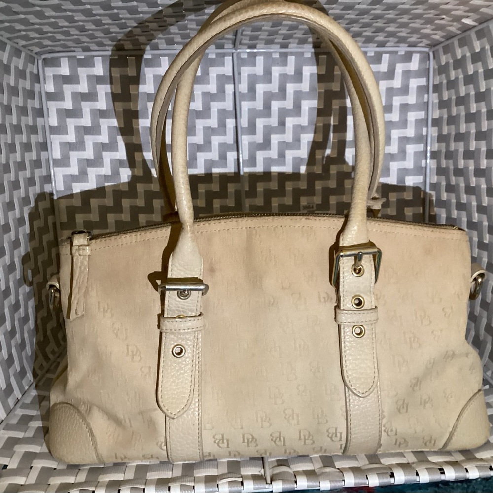 Y2K Dooney & Bourke Beige Logo Canvas Bag Casual Purse - Picture 14 of 14